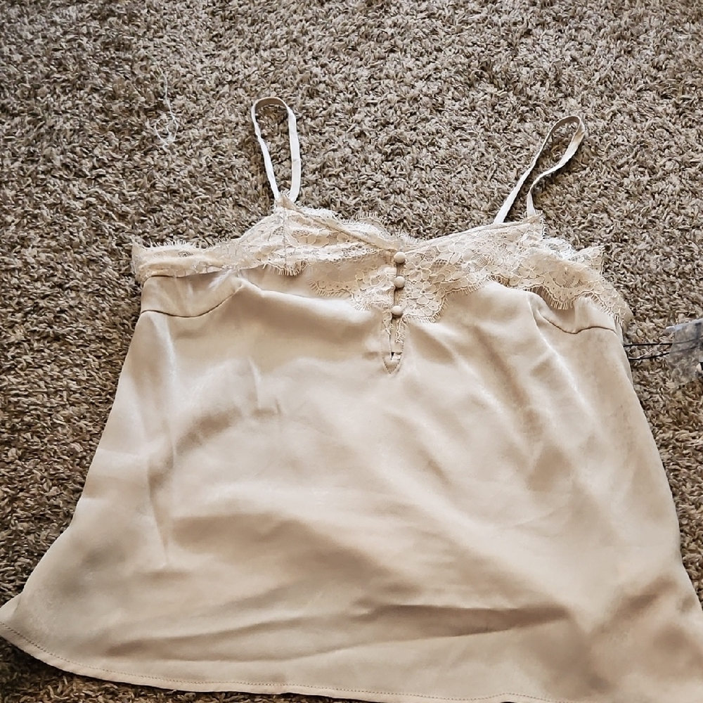 HYFVE Cream Lace Buttoned Camisole Top